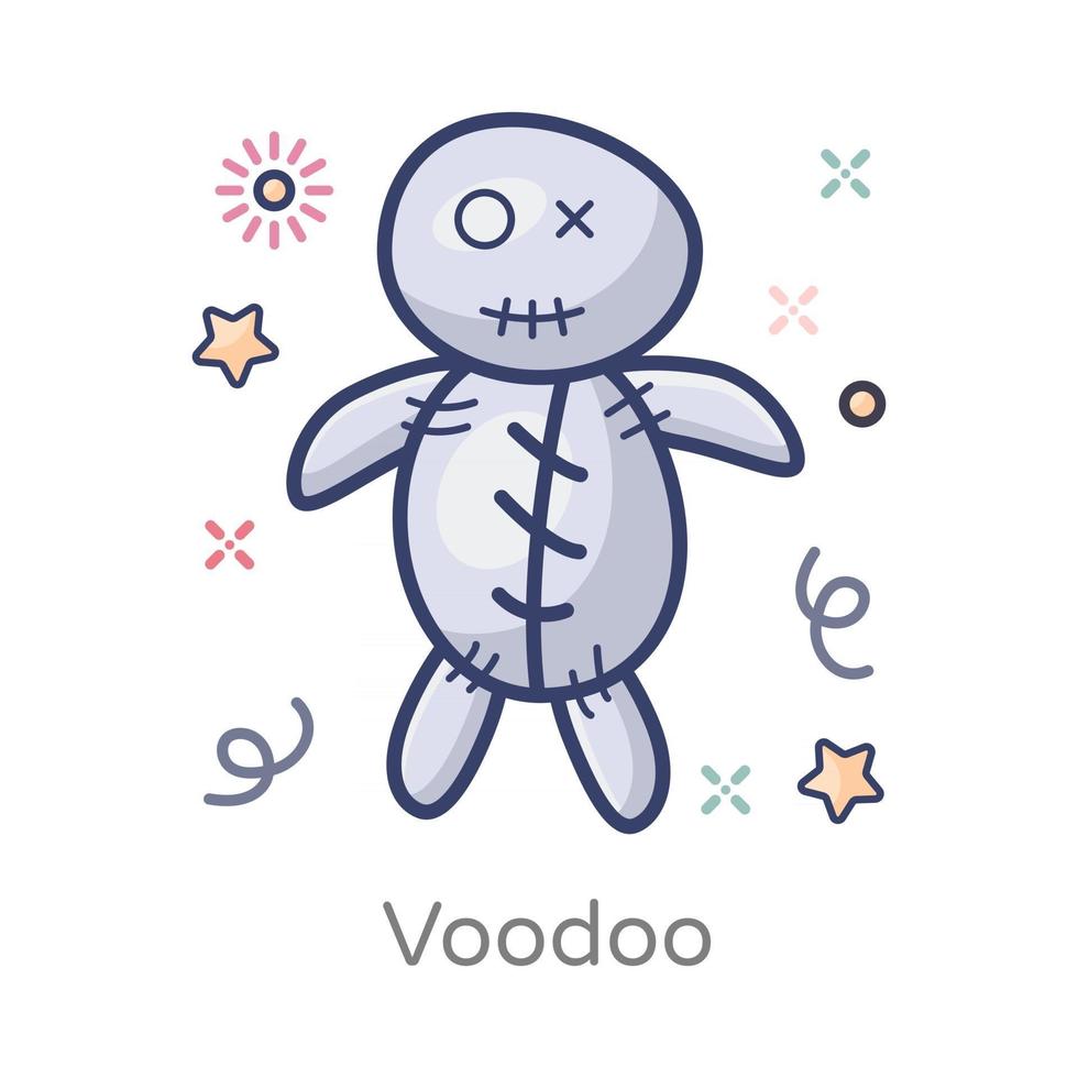 voodoo docka med nålar vektor