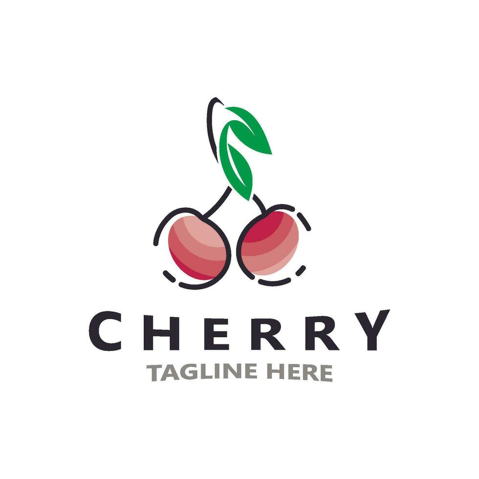 röd körsbär frukt logotyp, vektor illustration, frukt företag design