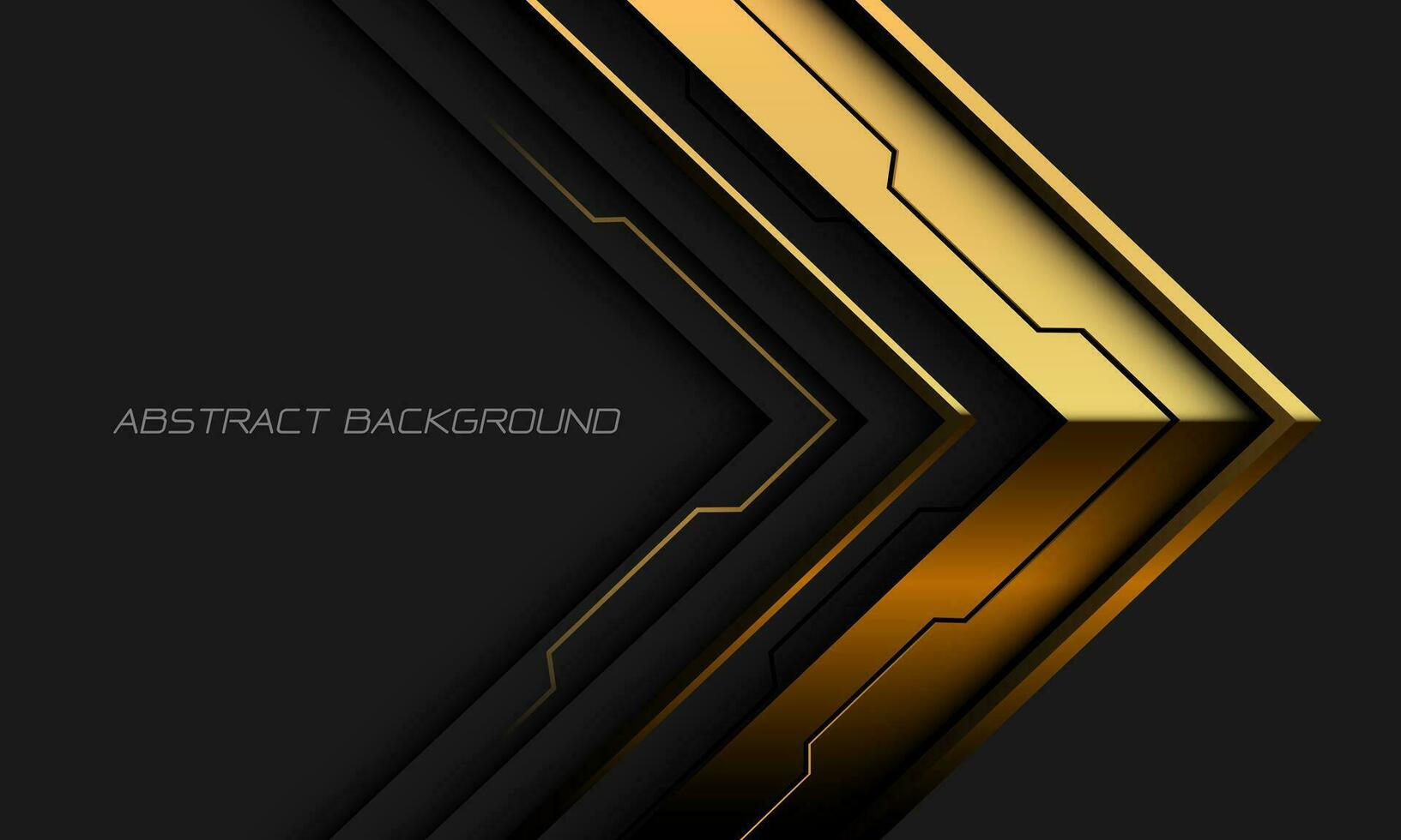 abstrakt Gold Metall Pfeil Cyber Richtung geometrisch auf grau mit leer Raum Design modern futuristisch Hintergrund Vektor