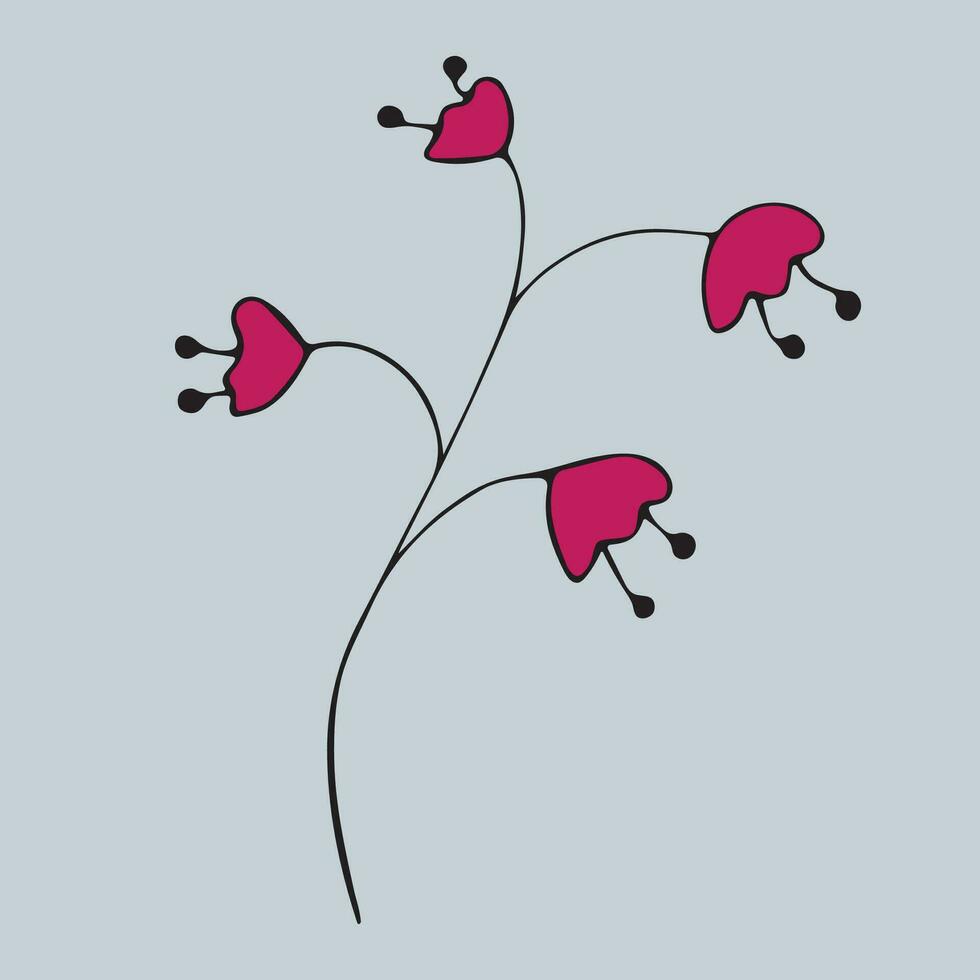 Grafik Vektor Illustration von ein Rosa Blumen auf ein Blau Hintergrund.