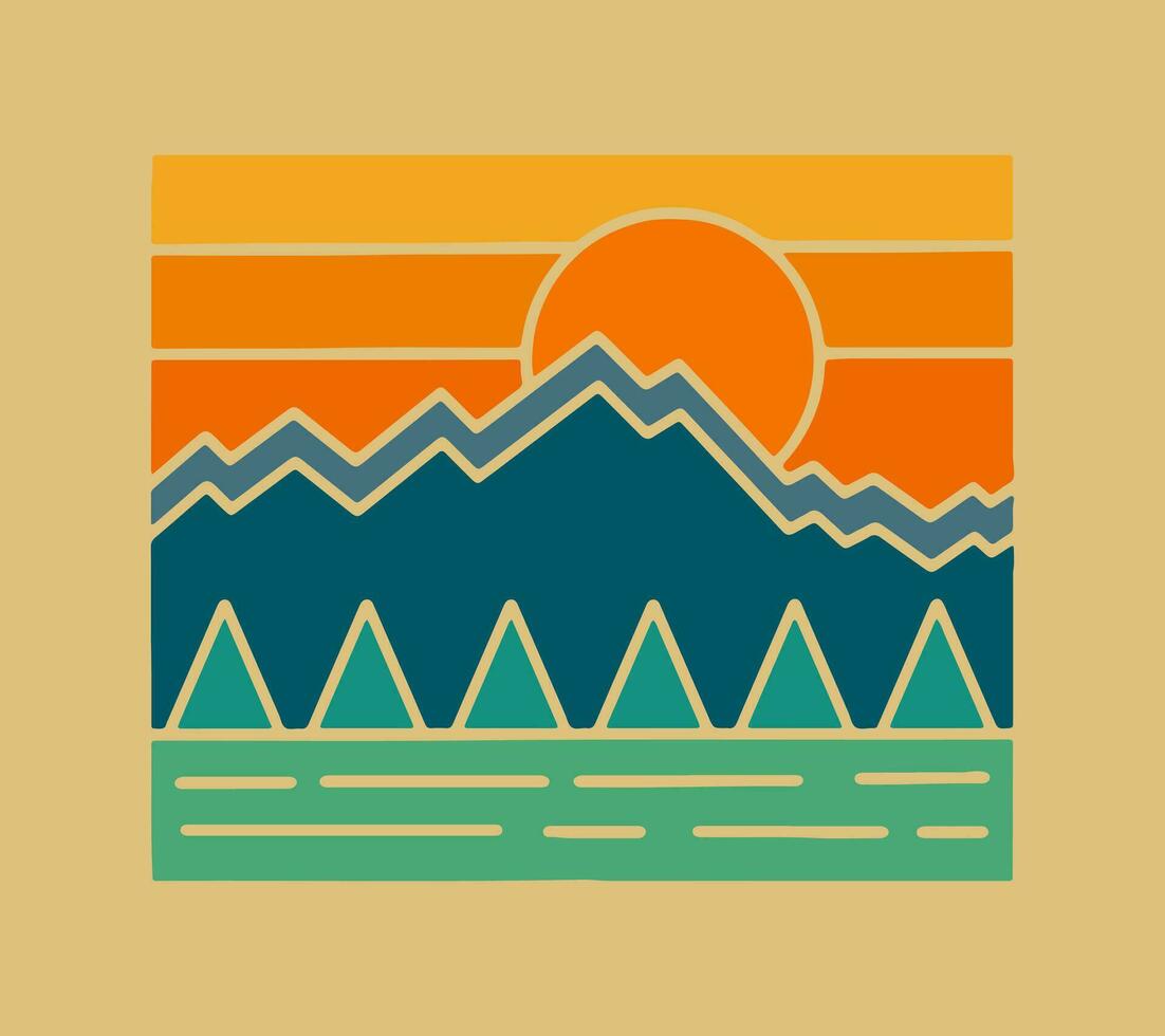 Wyoming großartig Teton National Park Vektor Design zum Abzeichen, Patch, Aufkleber und t Hemd Grafik Illustration