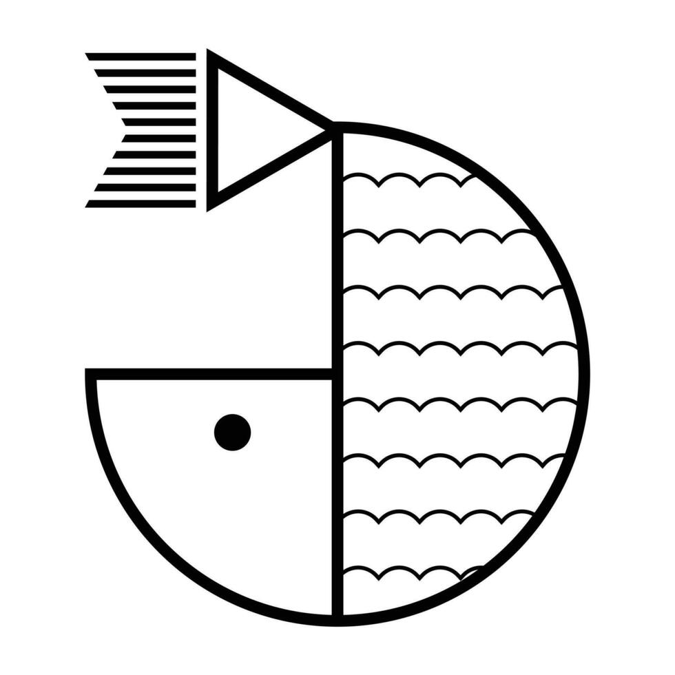 abstrakt geometrisch Fisch Vektor Symbol Design. Marine Welt eben Symbol.