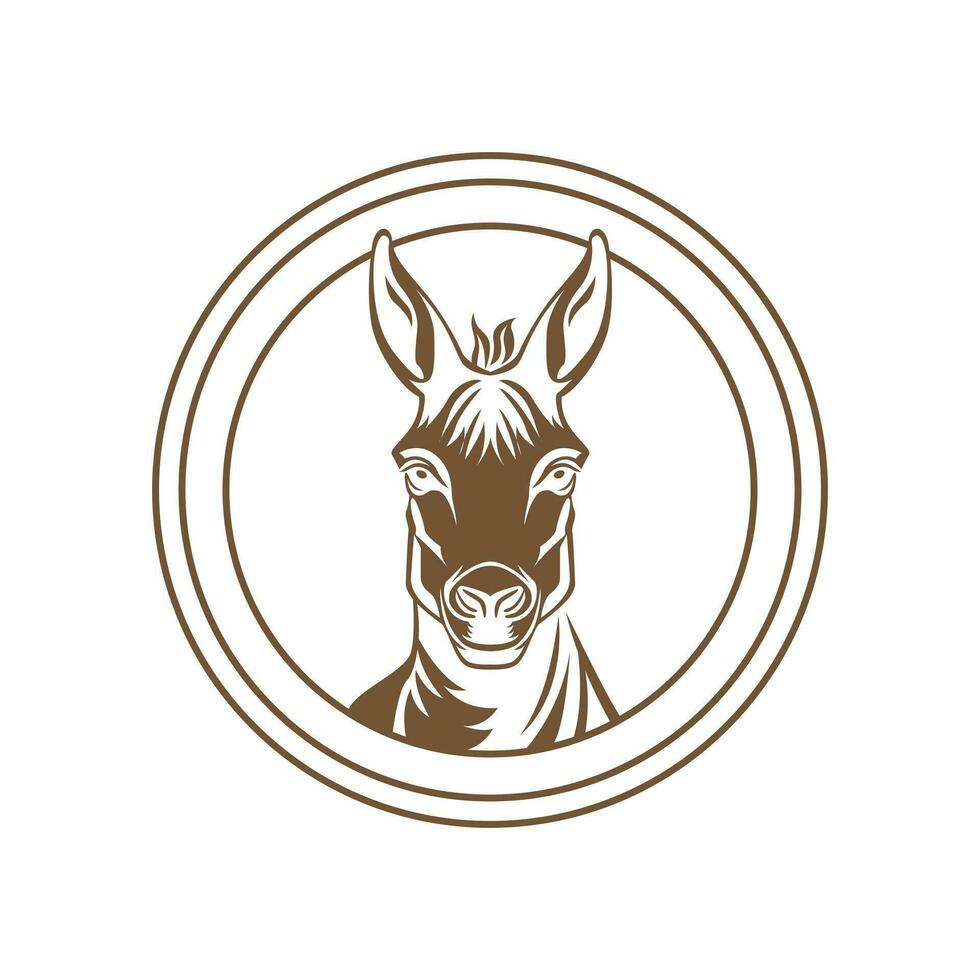 Esel Vektor Symbol Design. Bauernhof Symbol eben Logo Design.