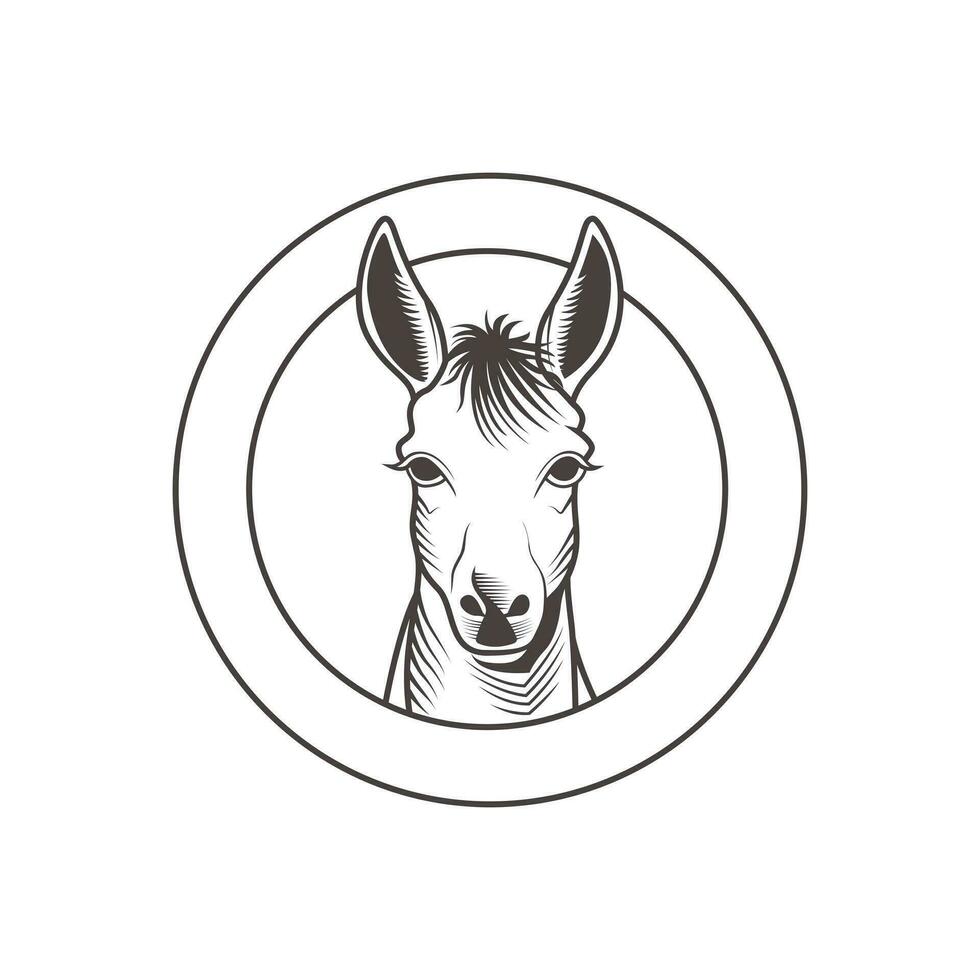 Esel Vektor Symbol Design. Bauernhof Symbol eben Logo Design.
