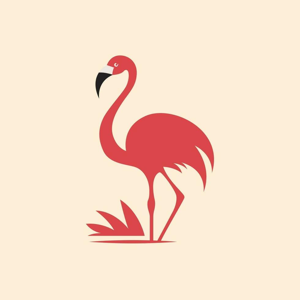 flamingo abstrakt vektor ikon. illustration av tropisk fågel.
