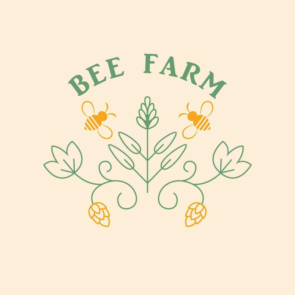 bi bruka vektor logotyp design. bi och löv logotyp. eco naturlig jordbruk logotyp mall.