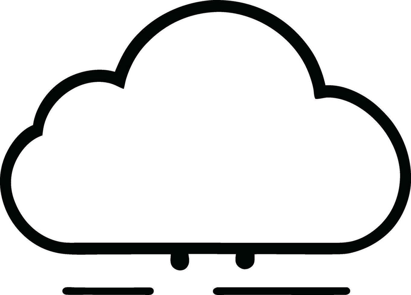 Wolke Symbol Gliederung Zeichen Wolken zeichnen schwarz Linie Symbol Grafik Design Wetter Prognose Gekritzel Stil Vektor Illustration