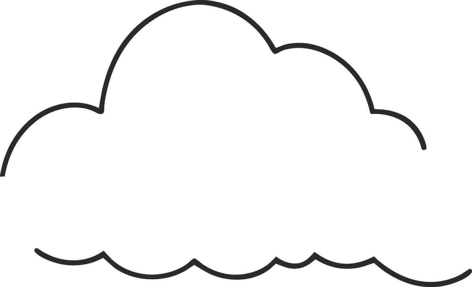 Wolke Symbol Gliederung Zeichen Wolken zeichnen schwarz Linie Symbol Grafik Design Wetter Prognose Gekritzel Stil Vektor Illustration