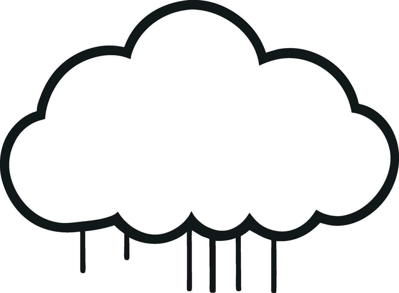 Wolke Symbol Gliederung Zeichen Wolken zeichnen schwarz Linie Symbol Grafik Design Wetter Prognose Gekritzel Stil Vektor Illustration