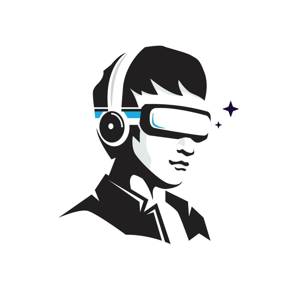 Mann mit virtuell Wirklichkeit Brille Vektor