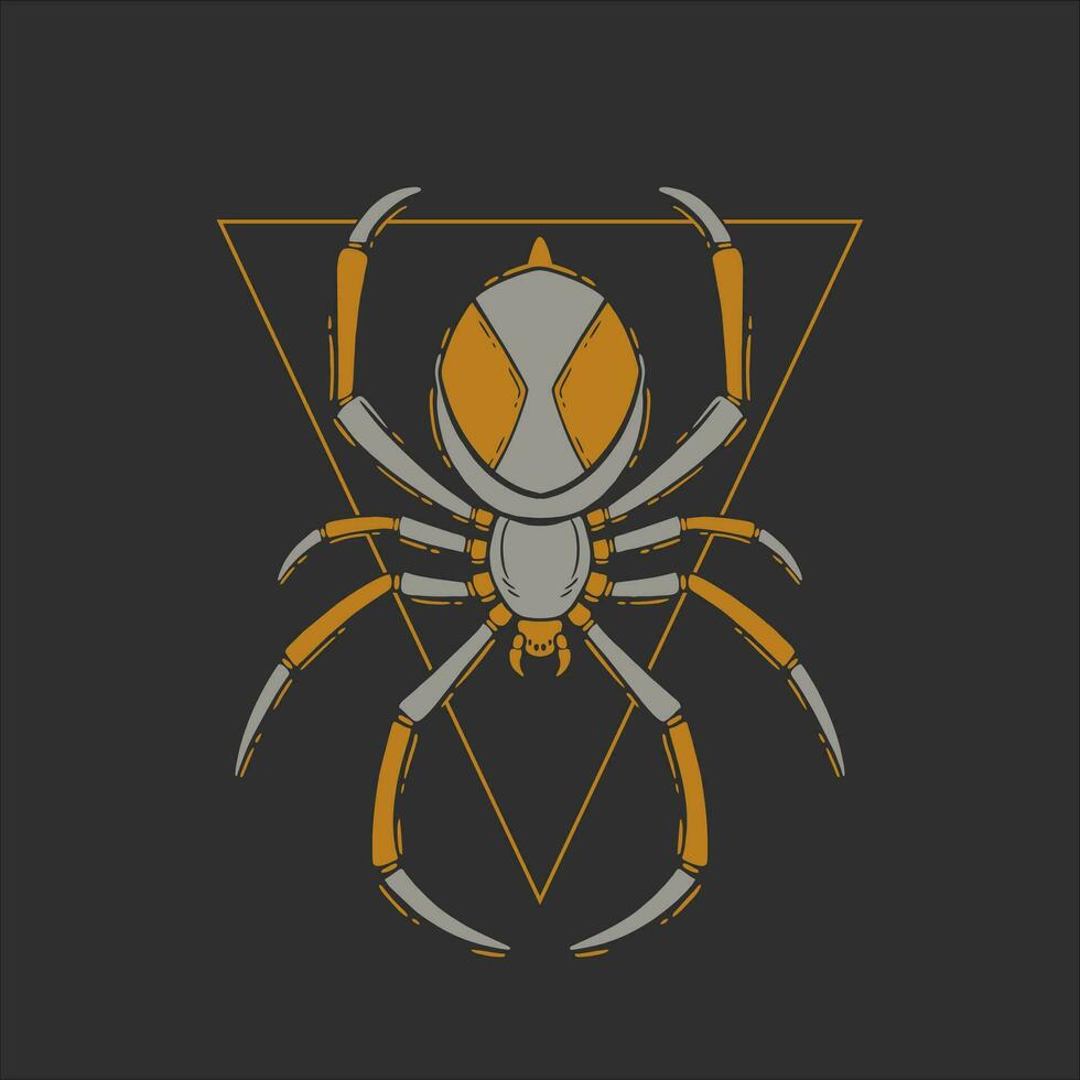 Spinne Hand gezeichnet Illustration Vektor, Vektor Spinne Jahrgang Illustration zum bekleidung