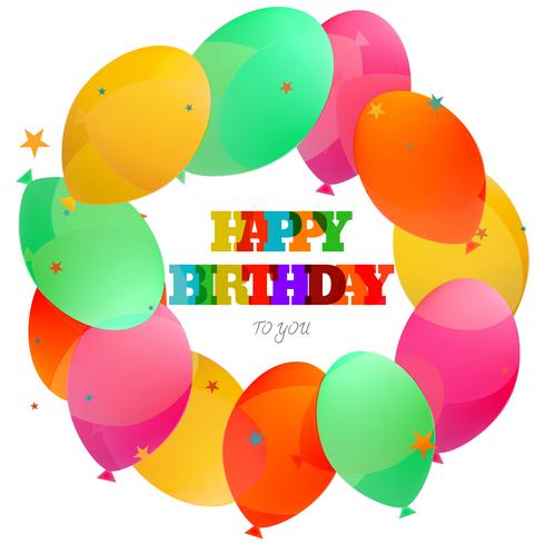 Alles Gute zum Geburtstag Kartenfeier mit Ballons Hintergrund vektor