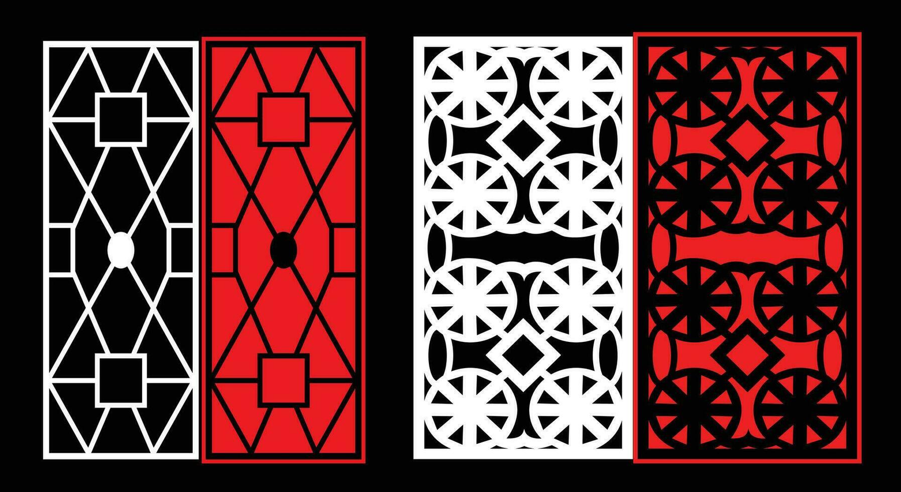 dekorativ Mauer Paneele einstellen jali Design cnc Muster, Laser- Schneiden Muster, Router CNC-Schneiden. vektor