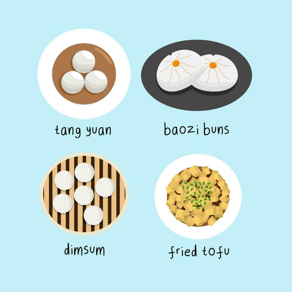 uppsättning av kinesisk mat illustration vektor