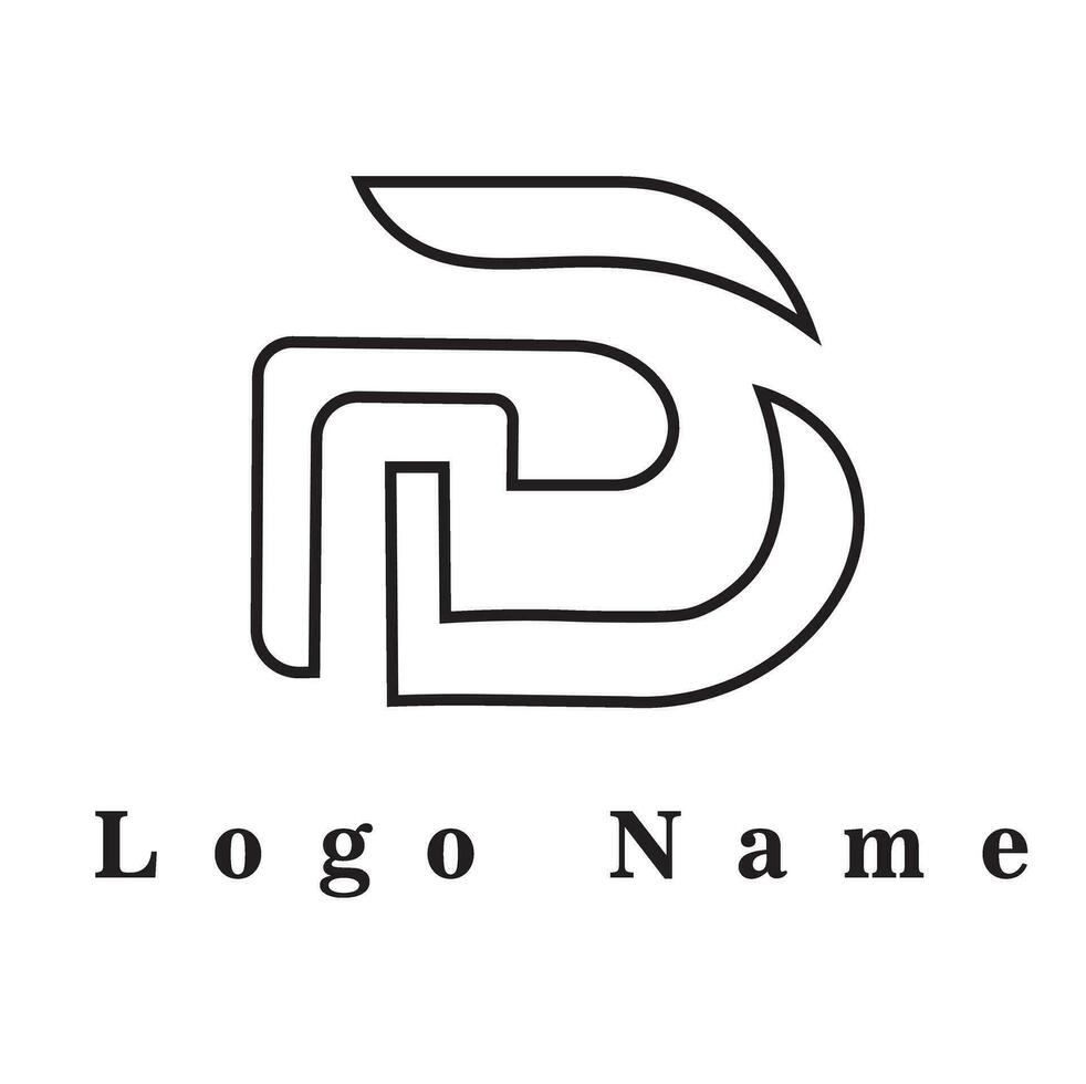 Brief d Logo Vektor Design Illustration im schwarz und Weiß Farbe. abstrakt und ästhetisch Design. geeignet zum Logo, Symbol, Webseite, T-Shirt Design, Unternehmen, Gemeinschaft, Konzept.