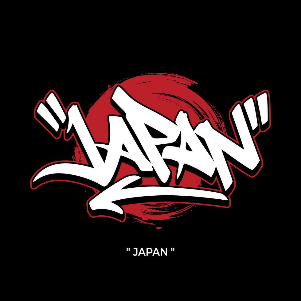 Japan Text Slogan Strassenmode mit städtisch Graffiti Stil Straße Kunst Vektor Logo Symbol Illustration Design zum Mode Grafik T-Shirt und Poster drucken