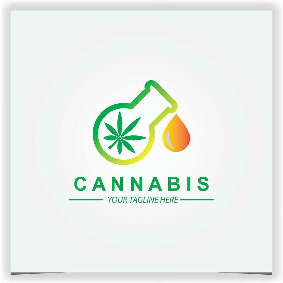 vektor cannabis olja, marijuana blad, cbd, hampa pott logotyp premie elegant mall vektor eps 10