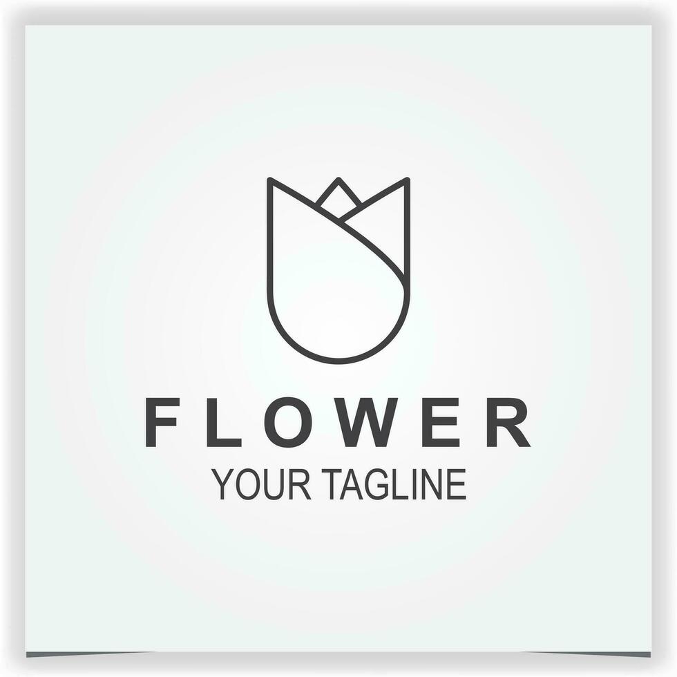 Gliederung Tulpe Rose Blume Logo Prämie elegant Vorlage Vektor eps 10