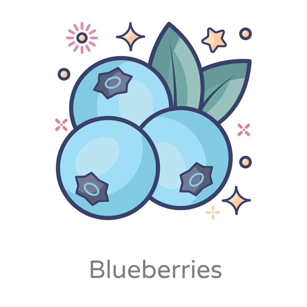 Symbol für frische Blaubeeren vektor