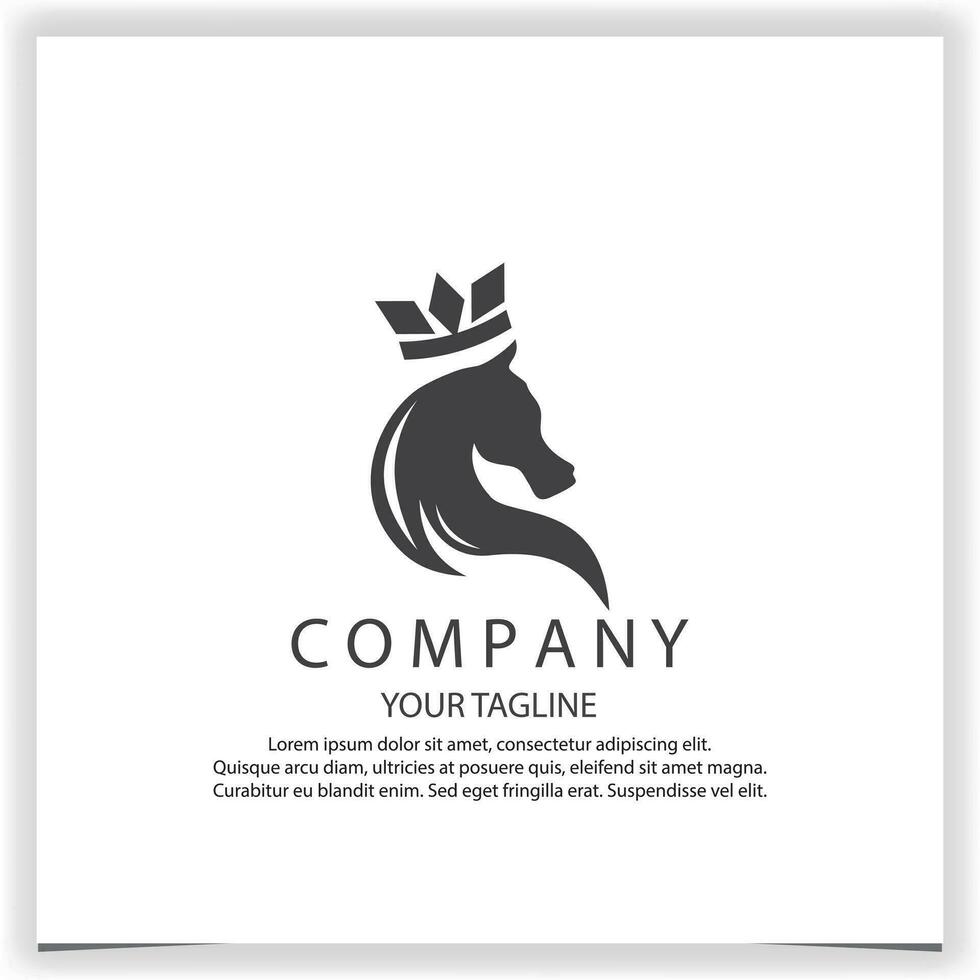 König Pferd Logo kreativ Prämie elegant Vorlage Vektor eps 10