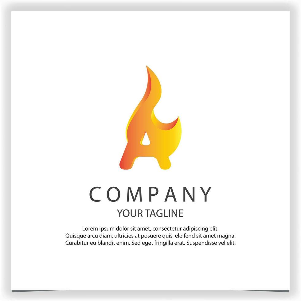 kombinieren das Brief ein und Feuer in einer einzigartig und interessant Konzept Logo kreativ Prämie elegant Vorlage Vektor eps 10