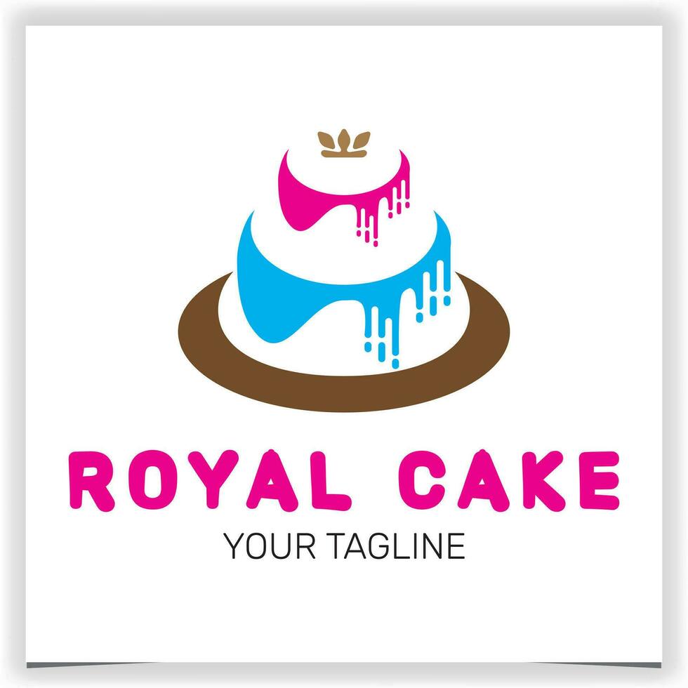 kunglig kaka med krona logotyp premie elegant mall vektor eps 10