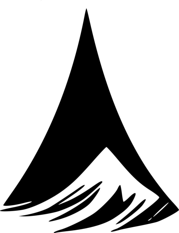 svart berg ikon vektor