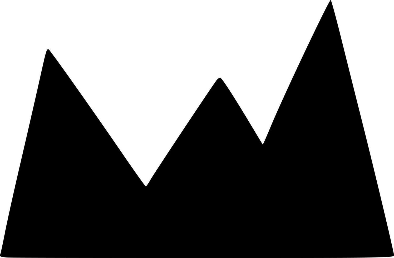 svart berg ikon vektor