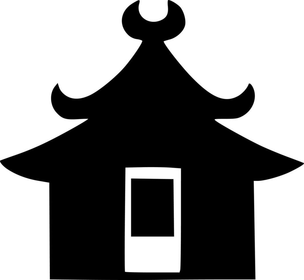 svart tempel ikon vektor