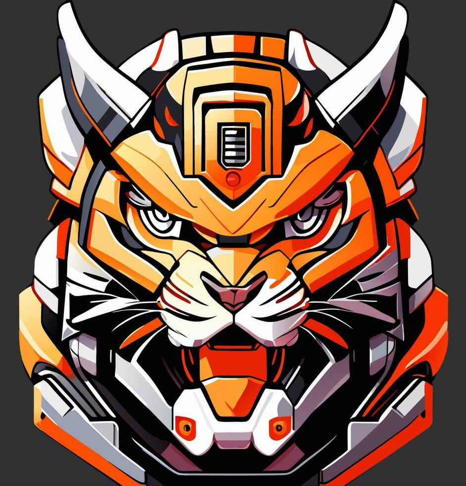 tiger robot tecknad serie vektor