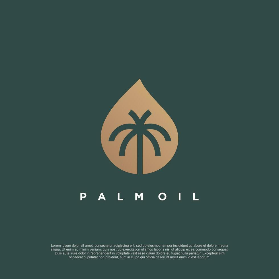 Palme Öl Logo Design Vektor Konzept