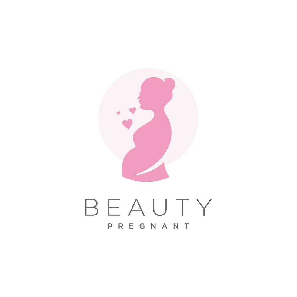 skönhet lady gravid logotyp design vektor