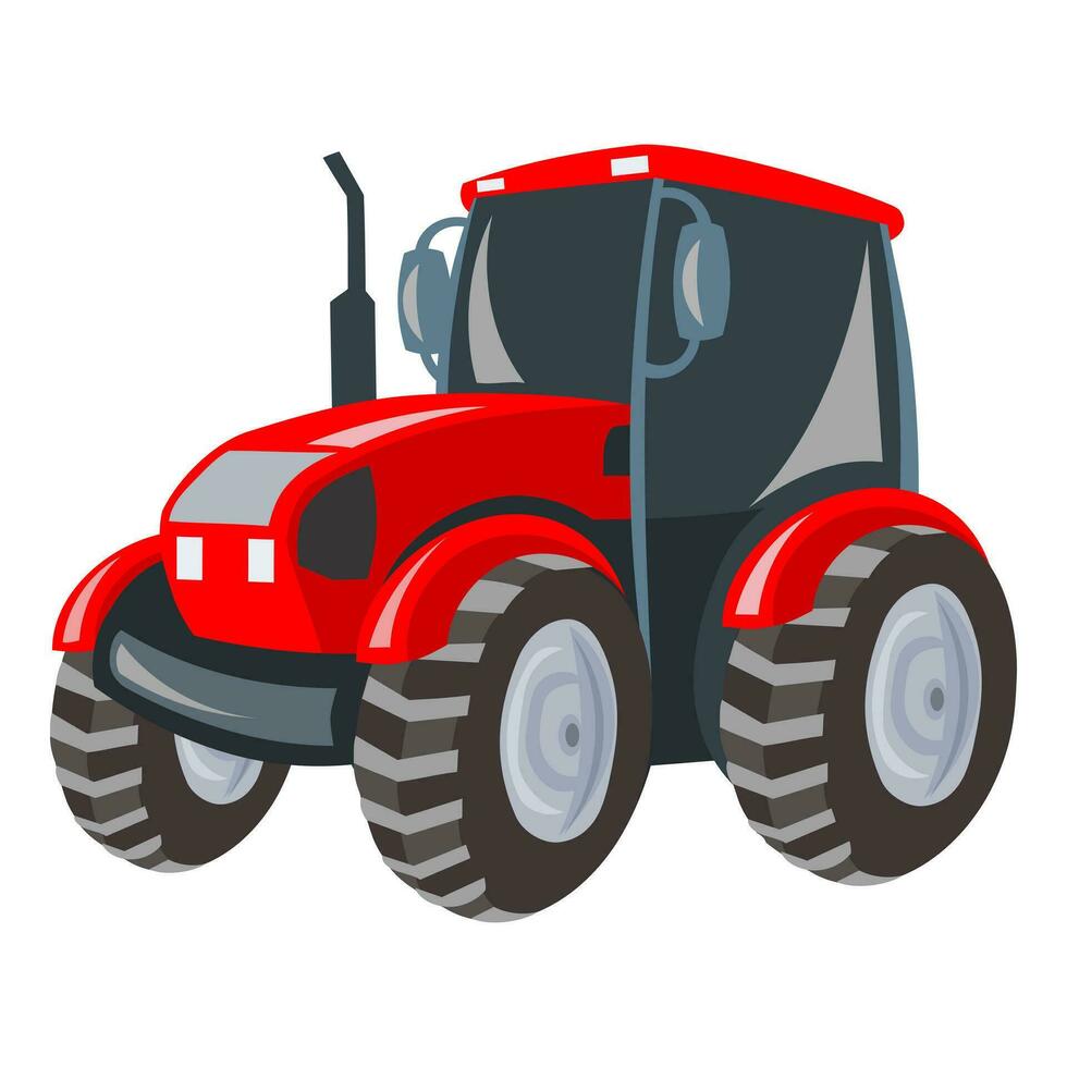 röd traktor på vit bakgrund - vektor bild. lantbruk och lantlig begrepp