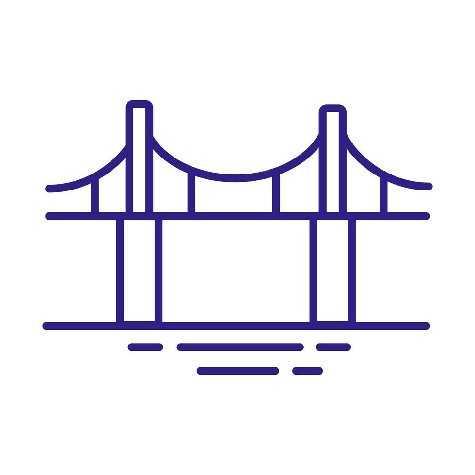 bro stad linje stil ikon vektor