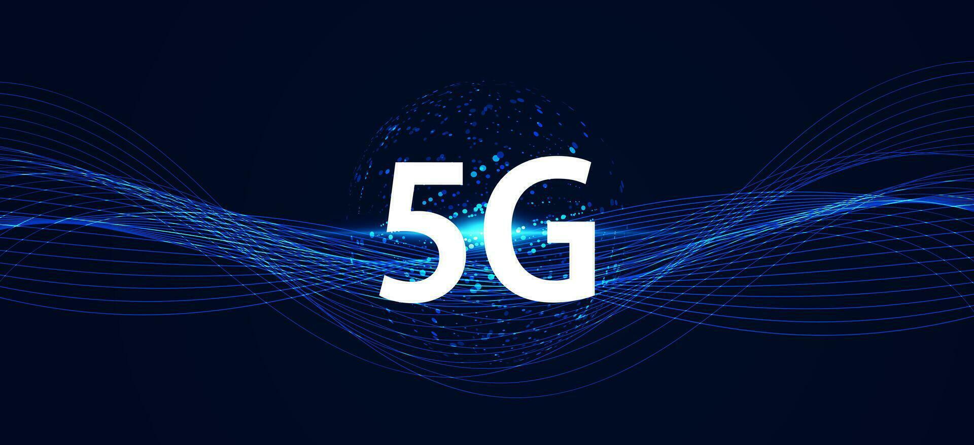 abstrakt Technologie Digital futuristisch Konzept Welt 5g kabellos Kommunikation Technologie Netzwerk Verbindung hoch Geschwindigkeit Internet Kommunikation auf ein modern Hintergrund vektor