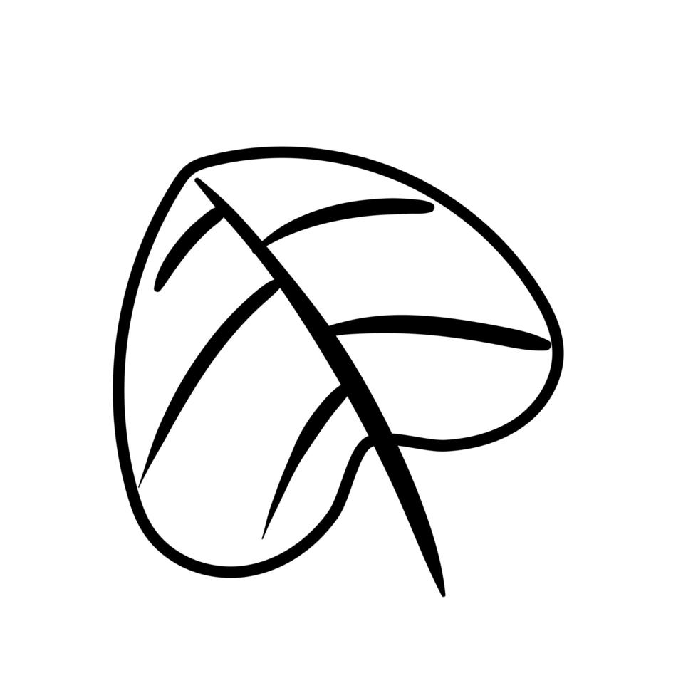 Symbol für den Linienstil der Blattpflanze vektor