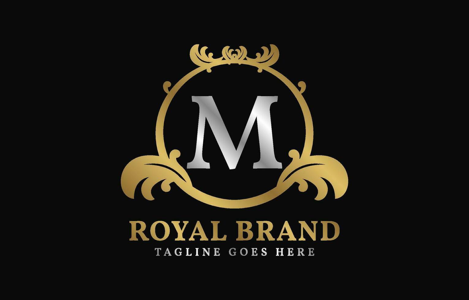 Brief m königlich Marke luxuriös Kreis Rahmen Initiale Vektor Logo Design