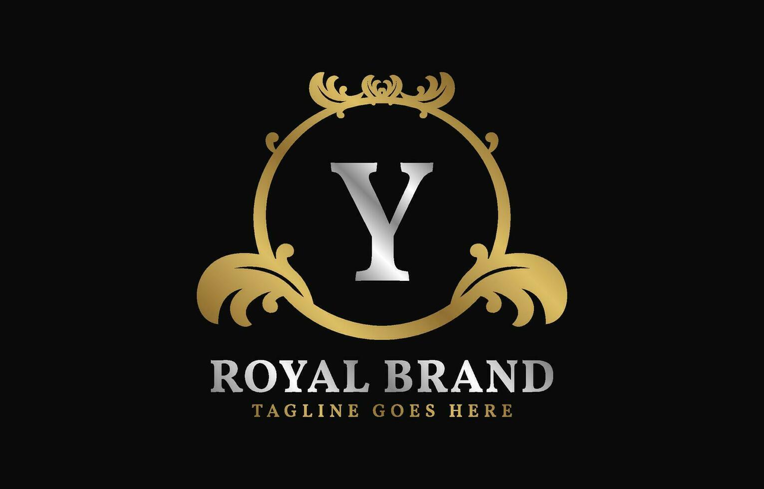 brev y kunglig varumärke lyxig cirkel ram första vektor logotyp design