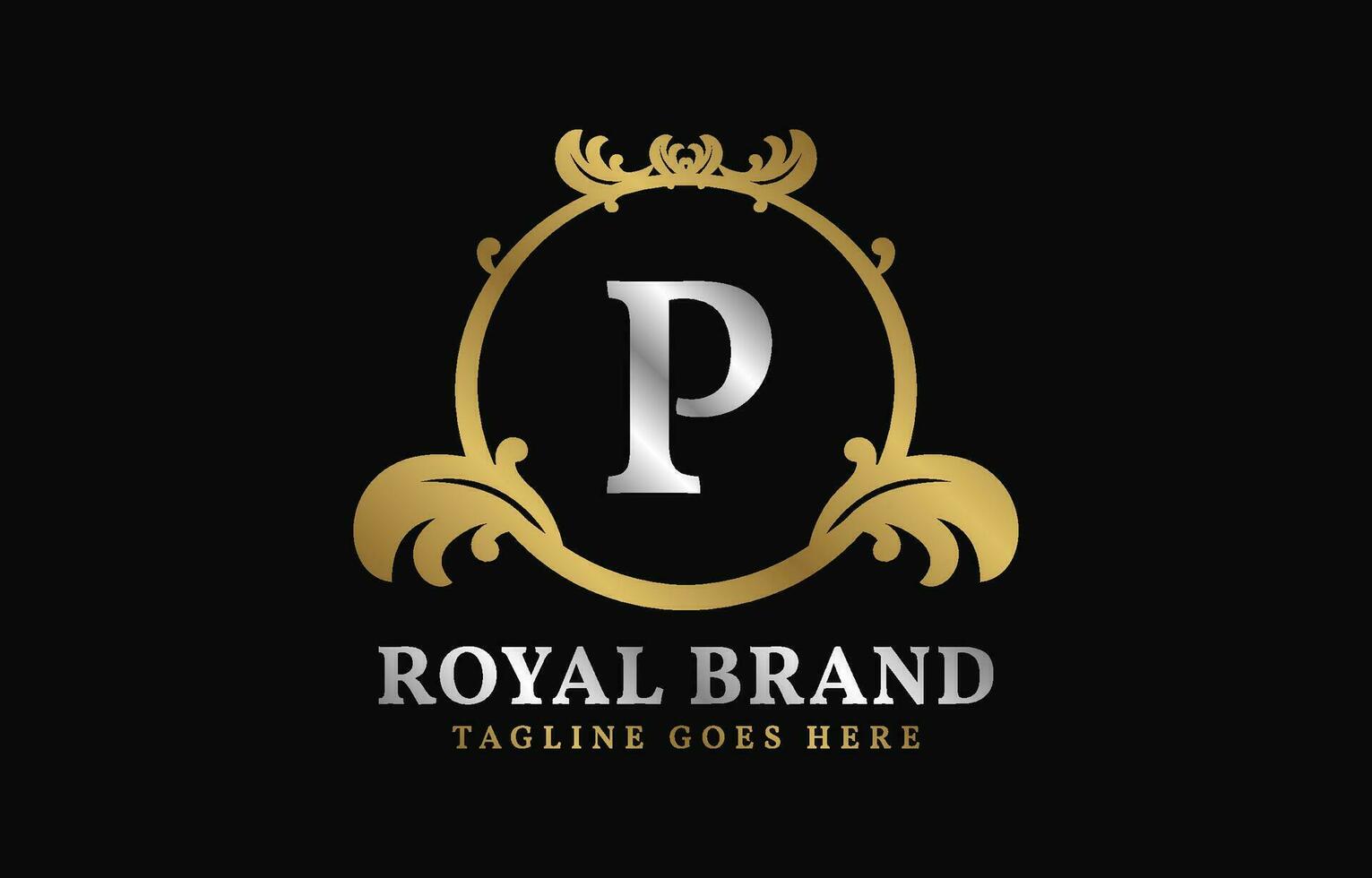 brev p kunglig varumärke lyxig cirkel ram första vektor logotyp design