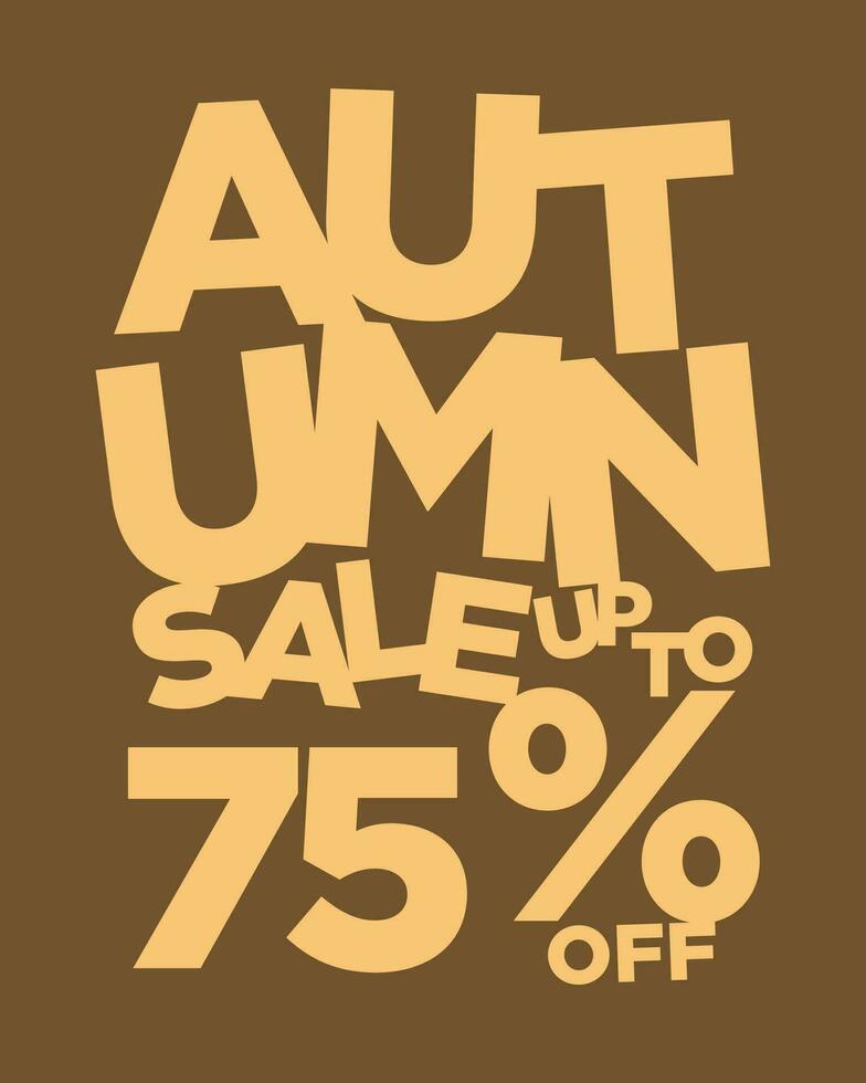 Herbst Verkauf oben zu 75 Prozent aus Typografie vektor