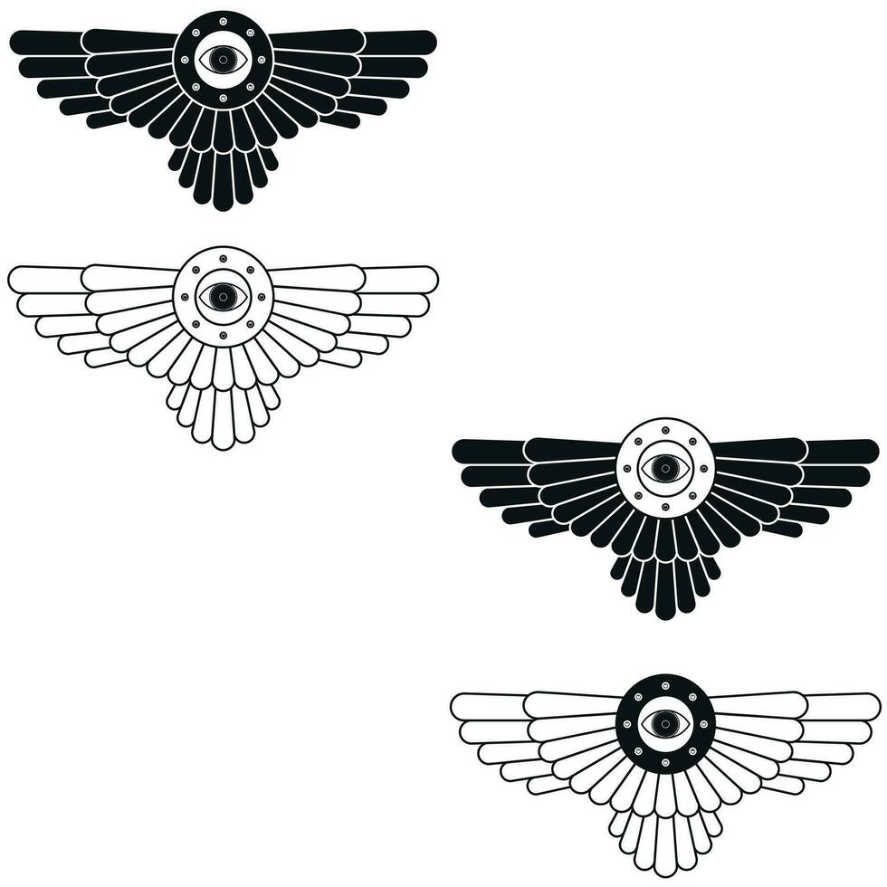 zoroastrian bevingad skiva vektor design