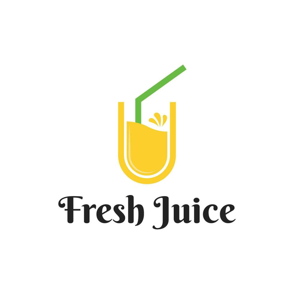 juice dryck frukt logotyp design mall vektor