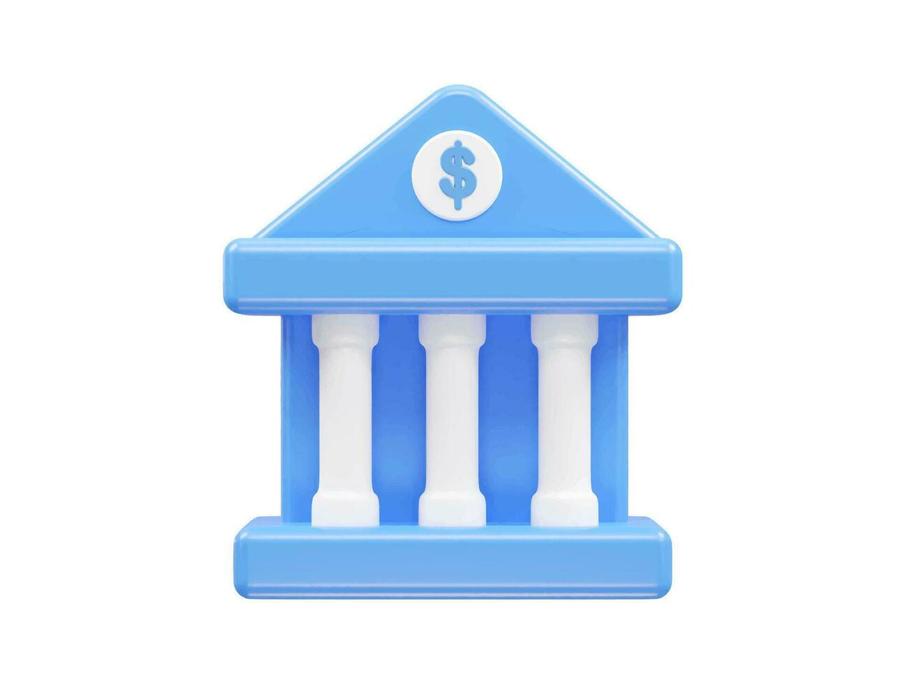 Bank Symbol 3d machen Vektor Illustration