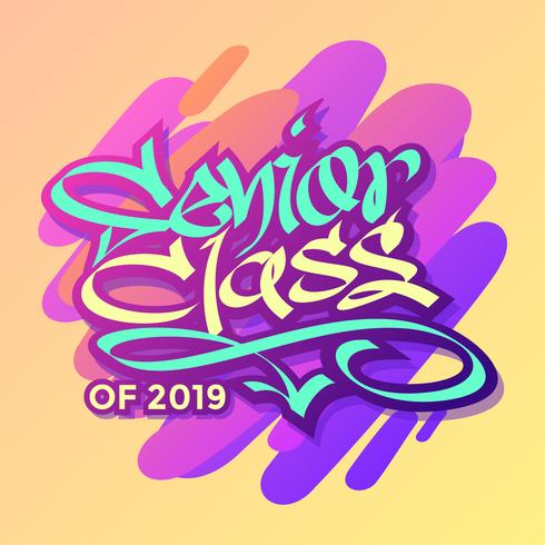 Graffiti Style Senior Klass Typografi Vector