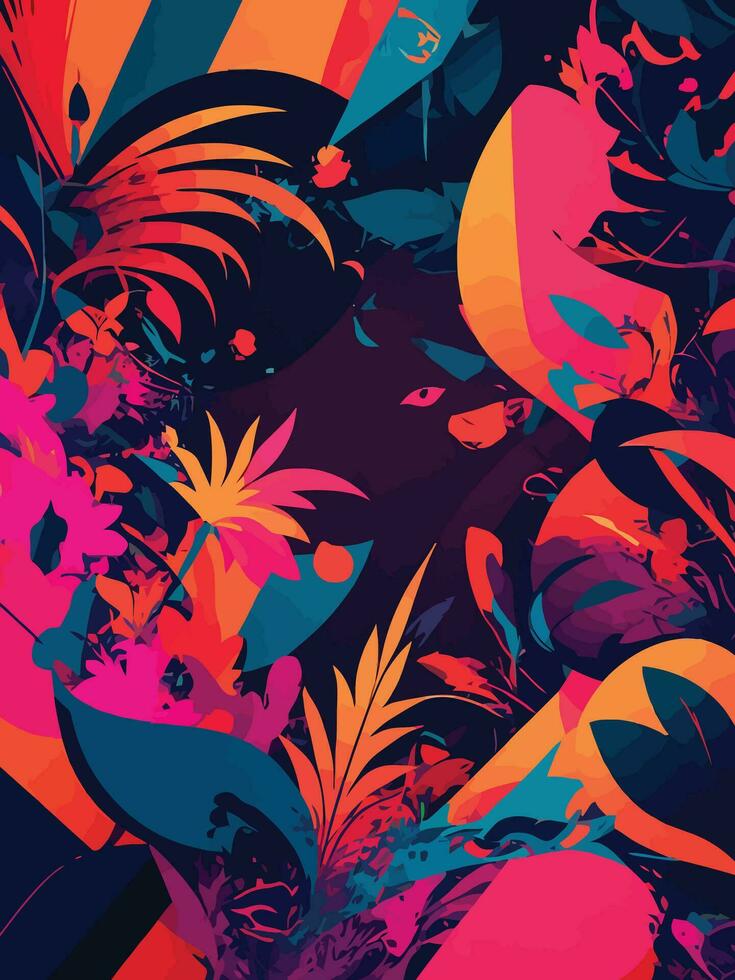 abstrakt illustration av färgrik blommig estetisk bakgrund vektor
