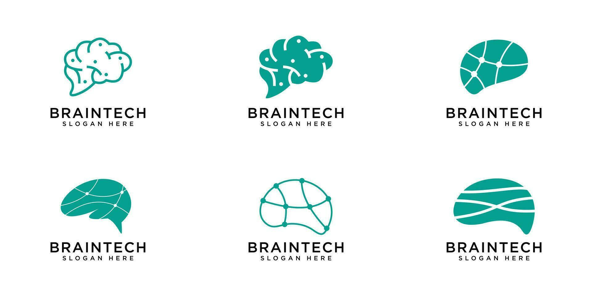 Gehirn Technik Logo Vektor Design Vorlage