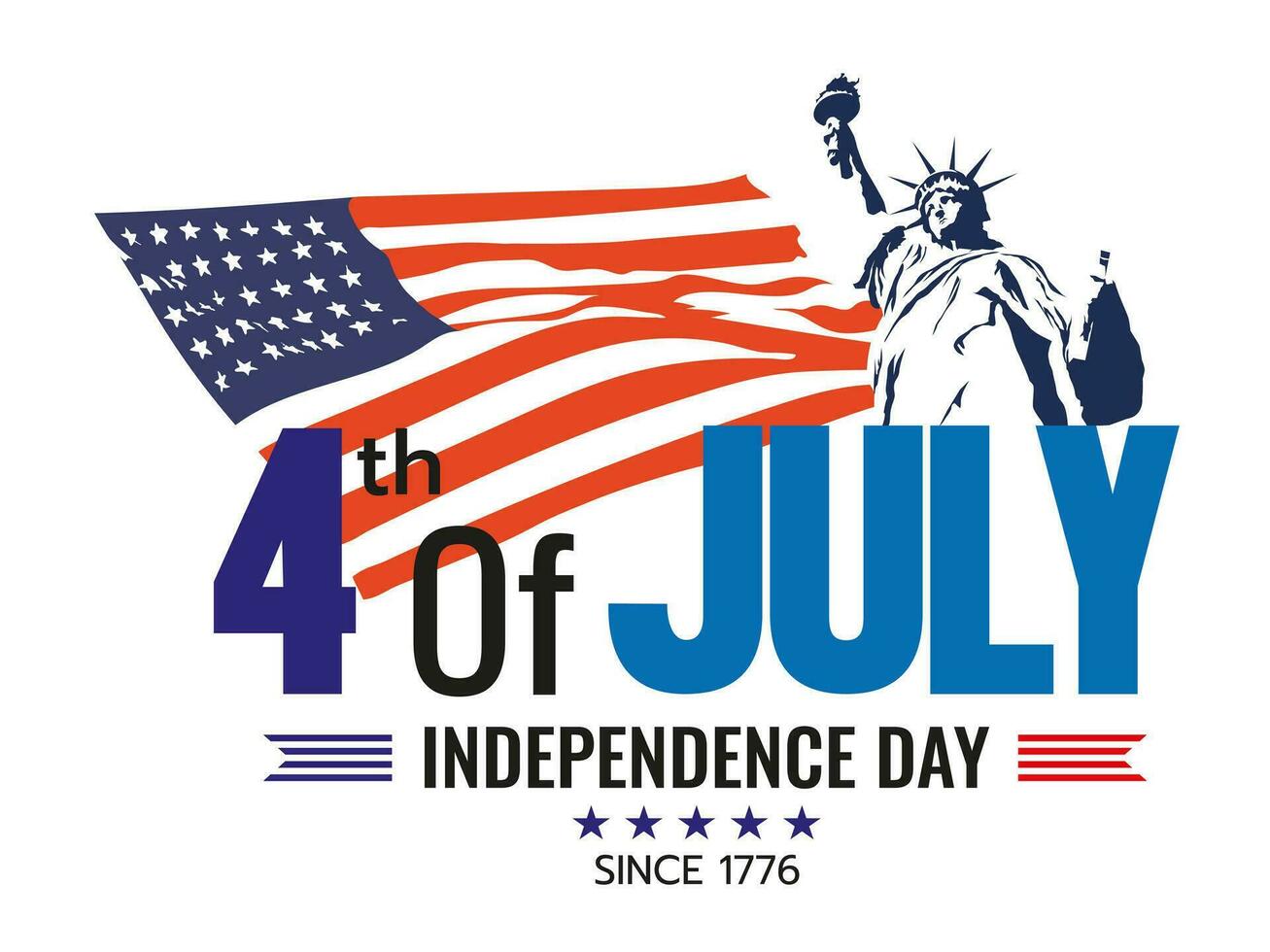 das vierte von Juli ist das Geburt von Amerika. es ist das Tag feiern Unabhängigkeit Tag. glücklich Urlaub vektor