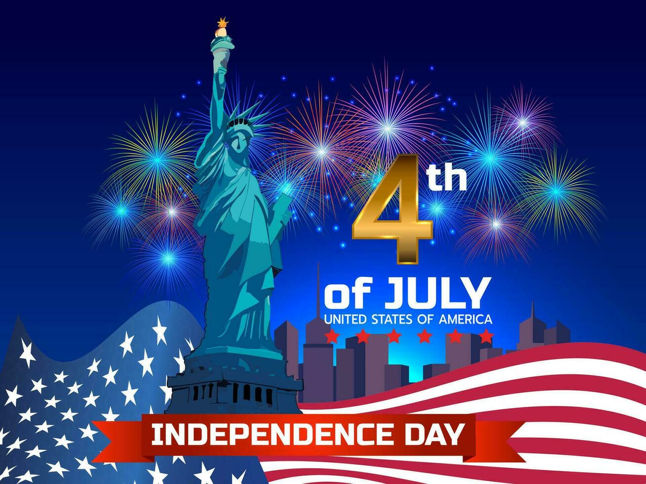 glücklich Unabhängigkeit Tag. 4 th Juli. es ist das Tag feiern Unabhängigkeit Tag, glücklich Urlaub vektor