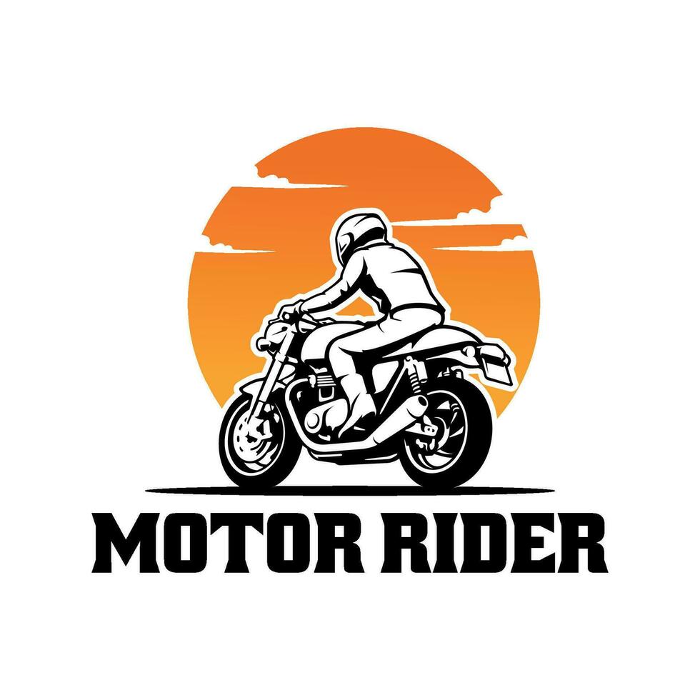 Biker Reiten Motorrad Illustration Logo Vektor isoliert