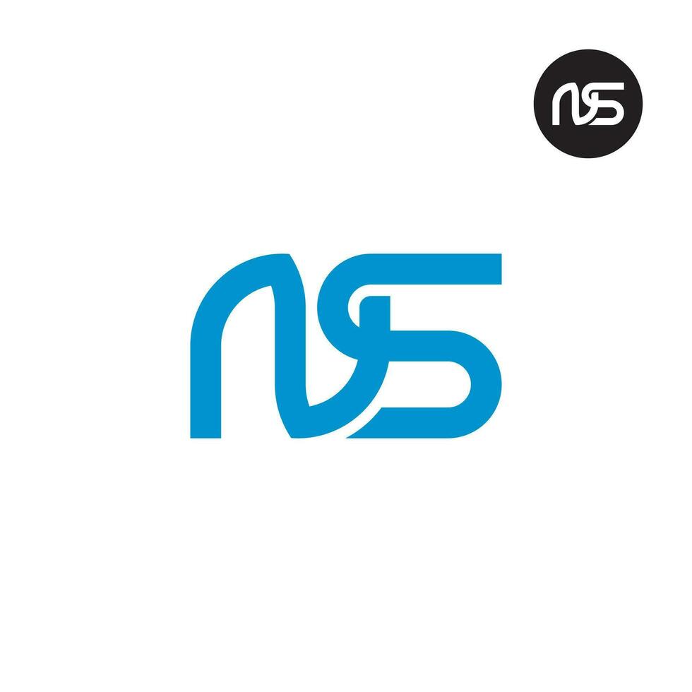 Brief ns Monogramm Logo Design vektor